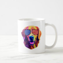 Proud Golden Retriever American Flag Sonnenbrille