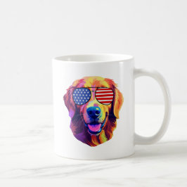 Proud Golden Retriever American Flag Sonnenbrille Kaffeetasse