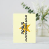 Proud Government Budget Analyst Postkarte (Stehend Vorderseite)