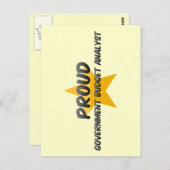 Proud Government Budget Analyst Postkarte (Vorne/Hinten)