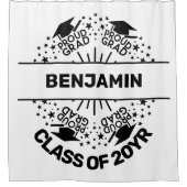 Proud grad Namensklasse Jahr Monogramm Duschvorhang (Vorderseite)