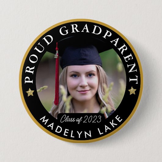 Proud GRADParent Foto 2023 Abschluss Button (Vorderseite)