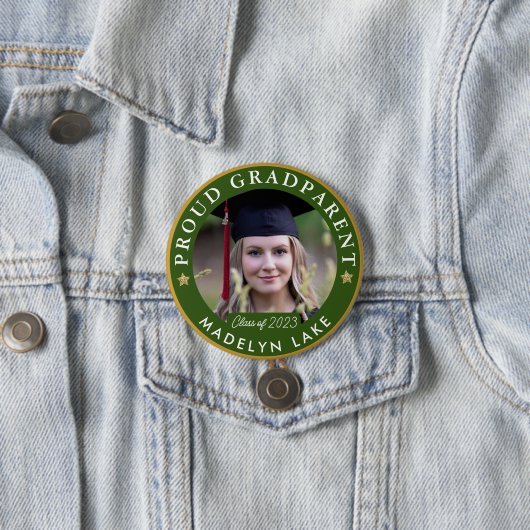 Proud GRADParent Foto 2023 Abschluss Button (Beispiel)