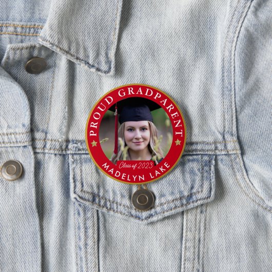 Proud GRADParent Foto 2023 Abschluss Button (Beispiel)