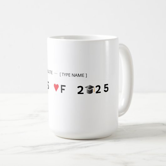 Proud Graduate 2025 Tasse - Personalisiert mit Nam (VorderseiteRechts)