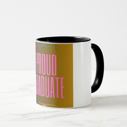 Proud Graduate Elegante Script Tasse (VorderseiteRechts)