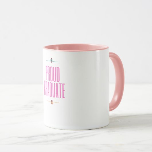 Proud Graduate Elegante Script Tasse (VorderseiteRechts)