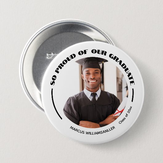 Proud Graduate Foto Abschluss Button (Vorne & Hinten)