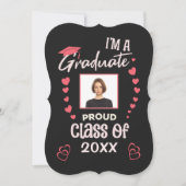 Proud Graduate Foto Graduation Party Fun Einladung (Vorderseite)