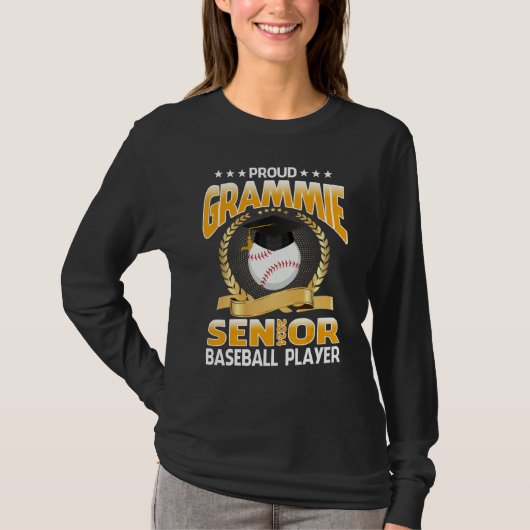 Proud Grammie Senior Class Of 2024 Baseball Player T-Shirt (Vorderseite)
