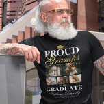 Proud Gramps des Graduate T - Shirt<br><div class="desc">Erleben Sie Ihren Stolz und Ihre Freude als Großkinder-Absolvent mit unseren speziell entworfenen Black & Gold Abschluss T - Shirt. Diese maßgeschneiderten Stücke, mit klassischem Studentendesign, fünf persönlichen Fotos, der kühnen Aussage "stolze Grampen des Absolventen", und personalisiert mit dem Namen, dem Studienort und dem Klassenjahr Ihres Enkels, machen eine definitive...</div>