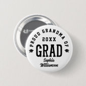 Proud Grandma Grad Varsity Typography Graduation Button (Vorne & Hinten)