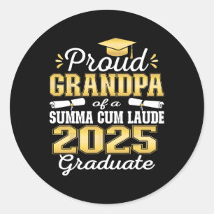 Proud Grandpa 2025 Summa Cum Laude Cl 2025 Graduat Runder Aufkleber