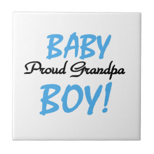 Proud Grandpa Baby Boy T - Shirt und Geschenke Fliese