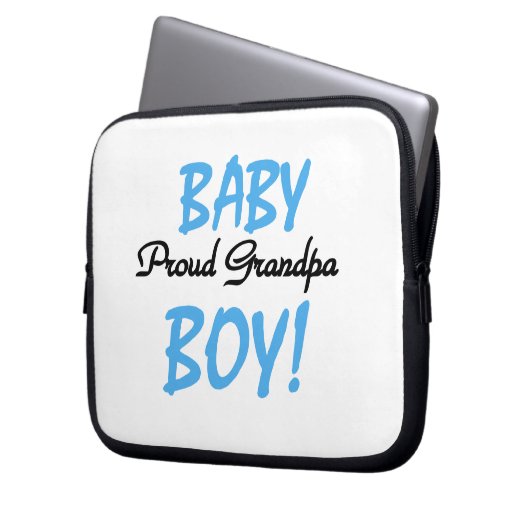 Proud Grandpa Baby Boy T - Shirt und Geschenke Laptopschutzhülle (Vorderseite Links)