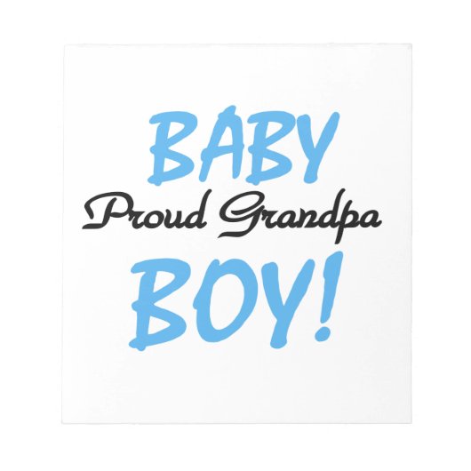 Proud Grandpa Baby Boy T - Shirt und Geschenke Notizblock (Vorderseite)