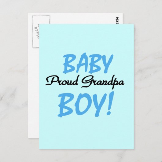 Proud Grandpa Baby Boy Tshirts und Geschenke Postkarte (Vorne/Hinten)