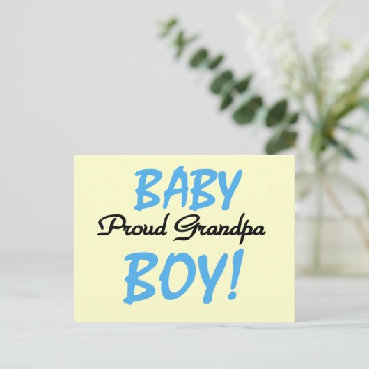 Proud Grandpa Baby Boy Tshirts und Geschenke Postkarte (Stehend Vorderseite)