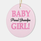 Proud Grandpa Baby Girl Geschenke Keramikornament (Links)