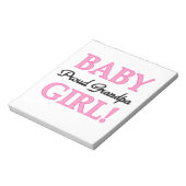 Proud Grandpa Baby Girl Geschenke Notizblock (Rotiert)