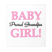Proud Grandpa Baby Girl Geschenke Notizblock (Vorderseite)