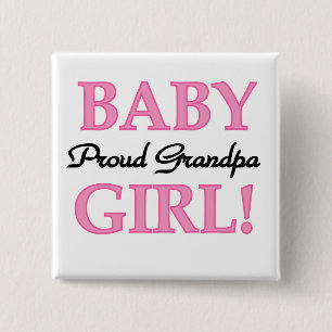 Proud Grandpa Baby Girl T - Shirt und Geschenke Button