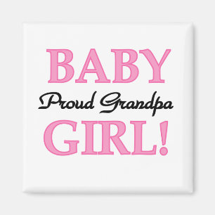 Proud Grandpa Baby Girl T - Shirt und Geschenke Magnet