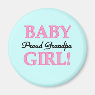 Proud Grandpa Baby Girl T - Shirt und Geschenke Magnet