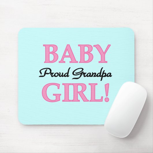 Proud Grandpa Baby Girl T - Shirt und Geschenke Mousepad (Mit Mouse)