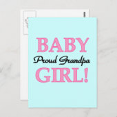 Proud Grandpa Baby Girl T - Shirt und Geschenke Postkarte (Vorne/Hinten)