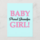 Proud Grandpa Baby Girl T - Shirt und Geschenke Postkarte (Vorderseite)