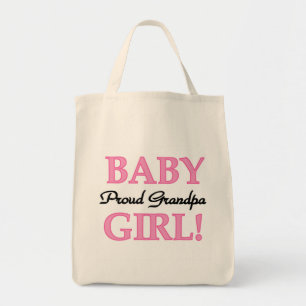 Proud Grandpa Baby Girl T - Shirt und Geschenke Tragetasche