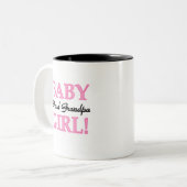 Proud Grandpa Baby Girl T - Shirt und Geschenke Zweifarbige Tasse (Vorderseite Links)