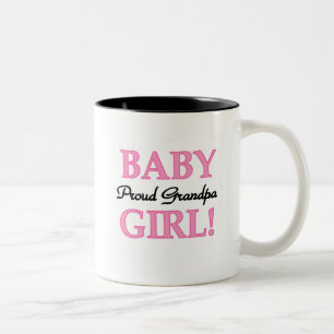 Proud Grandpa Baby Girl T - Shirt und Geschenke Zweifarbige Tasse