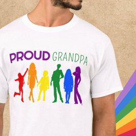 Proud Grandpa Gay Pride weibliche Silhouetten T-Shirt