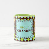 Proud Grandpa Grün und Braun 2 Foto Zweifarbige Tasse (Mittel)