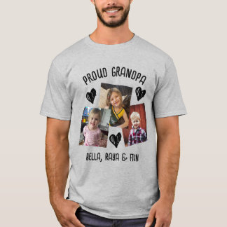 Proud Grandpa | Personalisierte Foto und Namen T-Shirt