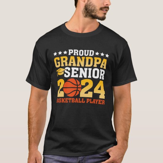 Proud Grandpa Senior Class of 2024 Basketball Play T-Shirt (Vorderseite)