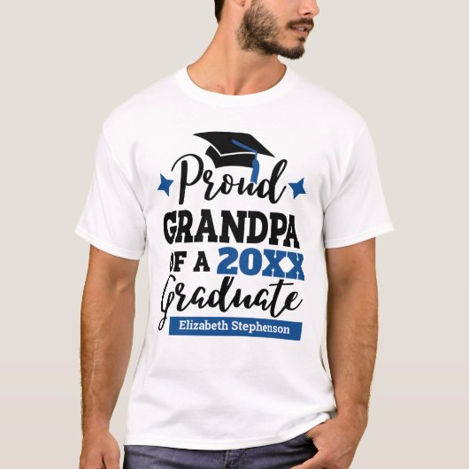 Proud Grandpa von 2022 Absolvent schwarzen blauen T-Shirt (Vorderseite)