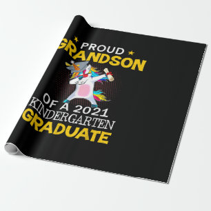 Proud Grandson 2021 Kindergarten Graduate Unicom Geschenkpapier