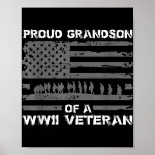 Proud Grandson eines Wwii Veteran T Shirts für Män Poster