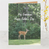 Proud Grandson Happy Vatertag Hirsch Karte (Gelbe Blume)