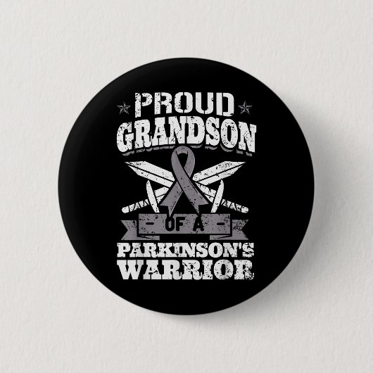 Proud Grandson of A Parkinsons Krieger Pd Awarenes Button (Vorderseite)