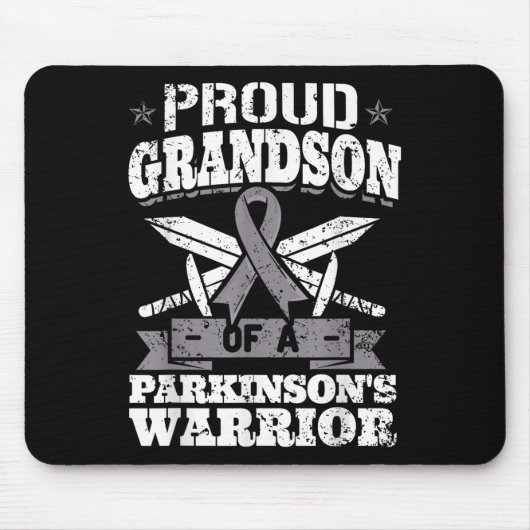 Proud Grandson of A Parkinsons Krieger Pd Awarenes Mousepad (Vorne)