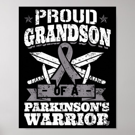 Proud Grandson of A Parkinsons Krieger Pd Awarenes Poster (Vorne)