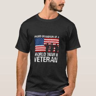 Proud Grandson of Wwii Veteran Graphic Military Fa T-Shirt