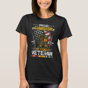 Proud Grandson Vietnam Veteran US Flag Vetera T-Shirt