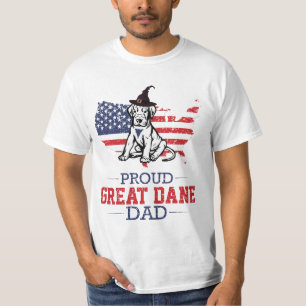 Proud Great Dane Vater American Flag Vintag T-Shirt