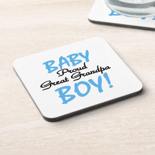Proud Great Grandpa Baby Boy Geschenke Getränkeuntersetzer (Linke Seite)