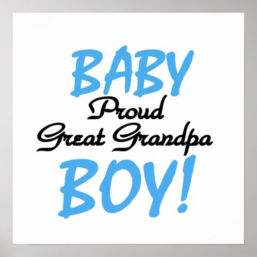 Proud Great Grandpa Baby Boy Geschenke Poster (Vorne)